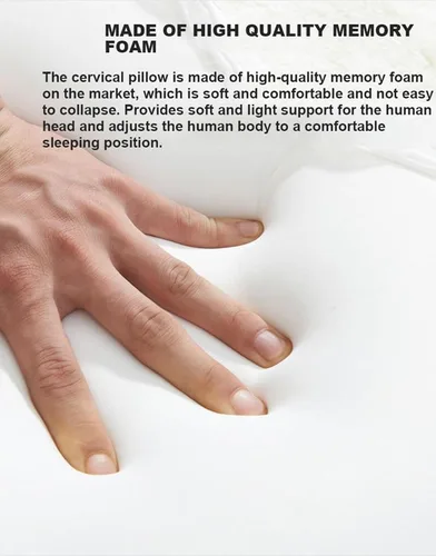 Vista 2 de Almohadas ergonómicas para dormir de lado para adultos, almohada cervical de espuma viscoelástica para dormir, almohada ortopédica de contorno