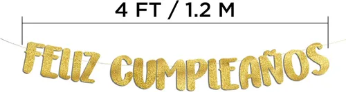Vista 5 de Cartel de Feliz Cumpleaños con purpurina dorada preencordada, decoraciones de cumpleaños para hombres y mujeres, suministros para fiestas y regalos