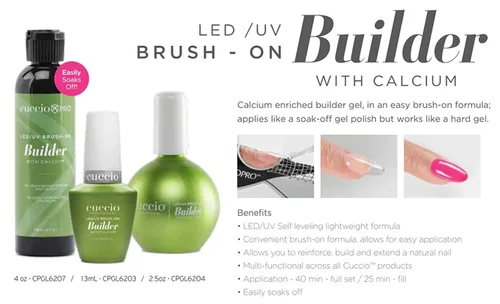 Vista 3 de Cuccio Pro - Gel constructor con brocha LED-UV con calcio para mujeres, esmalte de uñas de 2.5 onzas (paquete de 1)