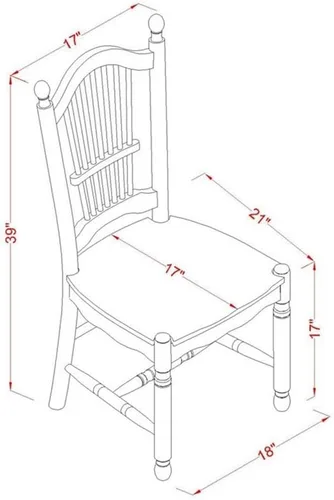 Vista 6 de East West Furniture El juego de 3 piezas Boston contiene una mesa de cocina redonda y 2 sillas de comedor, 42 x 42 pulgadas, color blanco lino