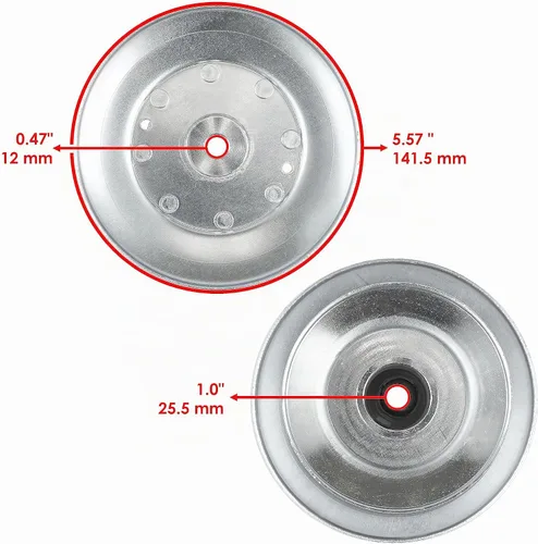 Vista 2 de Caltric Polea doble del motor compatible con Ayp Poulan Husqvarna 532140186 140186 275-100 275100