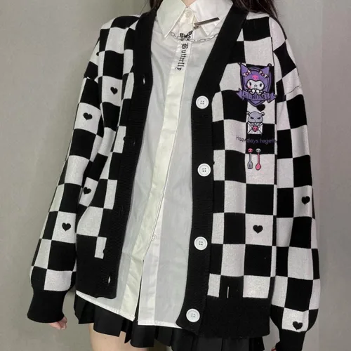 Vista 4 de Cárdigan japonés para mujer, lindo suéter Kawaii JK Uniforme, suéter de cosplay