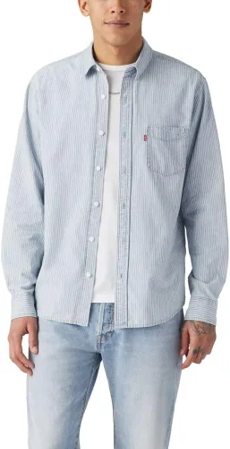 Vista 24 de Levi's - Camisa clásica de manga larga con 1 bolsillo con botones para hombre Caviar