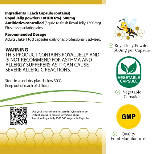 Vista 6 de Paquete de 3 cápsulas Hi Well Premium Royal Jelly 1500 300 verduras
