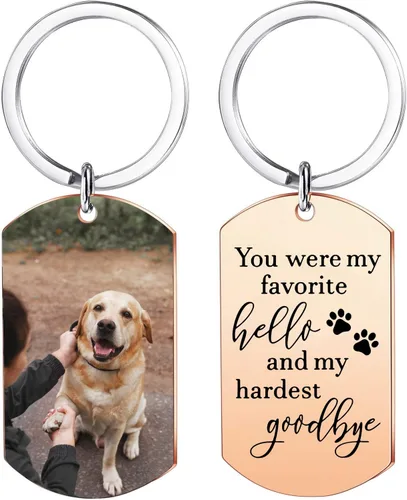 Vista 9 de Funnylife Llavero Conmemorativo Personalizado con Foto de Perro de Acero Inoxidable Llavero Personalizado de Memoria de Mascota Regalos