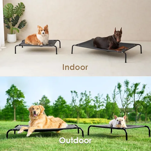 Vista 6 de EHEYCIGA Cama Cot Elevada XXL para Perros, Hamaca Elevada para Exteriores para Perros Gigantes Jumbo, Plataforma Elevada para Mascotas con Marco