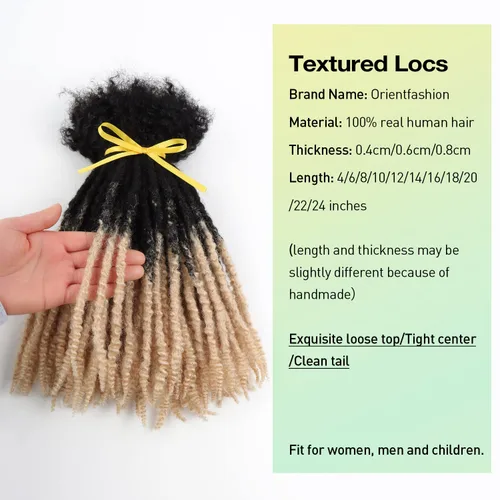 Vista 6 de Extensiones texturizadas de cabello humano rizado con extremos (12 pulgadas, 40 hebras)