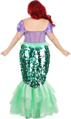 Vista 4 de Vestido de sirena Ariel de Disney, talla grande, para mujer, talla grande