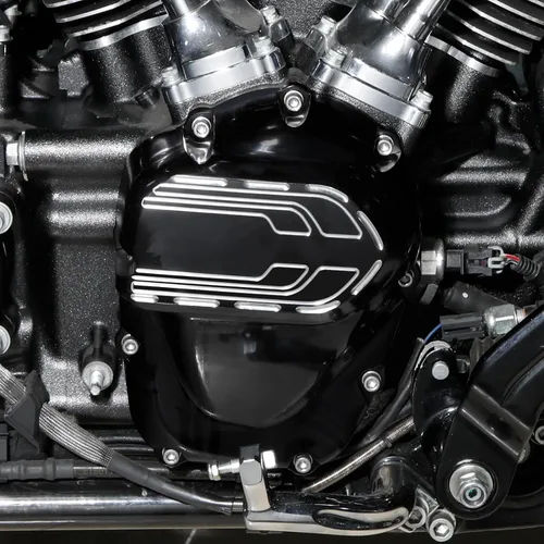 Vista 7 de TCT-MOTORPARTS Cubierta de leva lateral negra brillante para Harley M8 Engine Touring Street Glide 2017-2025 Softail 2018-2025