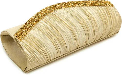 Vista 4 de Dasein Bolsos de noche de satén para mujer bolsos de mano bolsos de boda bolsos formales para fiesta graduación con diamantes de imitación