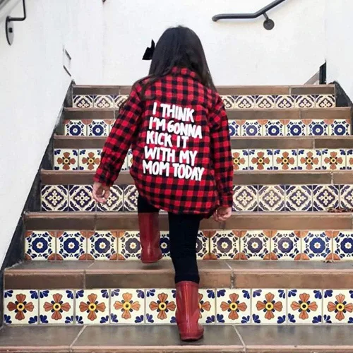 Vista 5 de Camisa de manga larga para bebé y niña a cuadros para niños primavera invierno