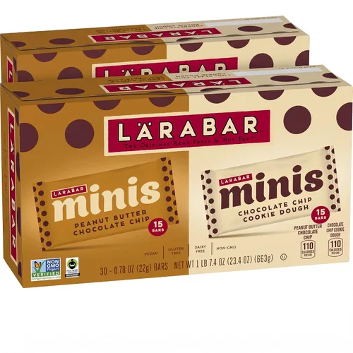 Vista 12 de Larabar - Mini barras de masa de galletas con chispas de chocolate, barra vegana de frutas y nueces sin gluten, barras de 0.78 onzas, 20