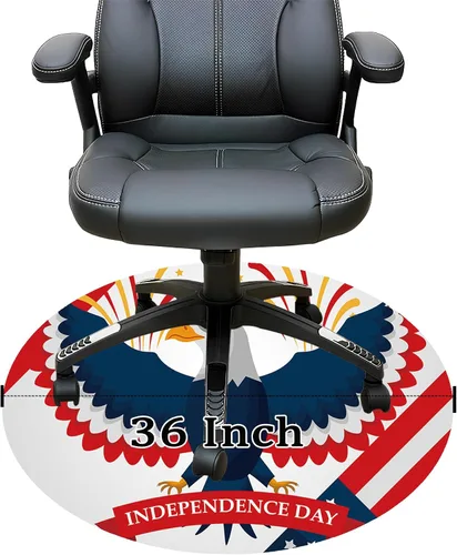 Vista 2 de Tapete redondo personalizado para silla de escritorio de oficina, diseño de tu propio logotipo de foto, texto, alfombrillas circulares
