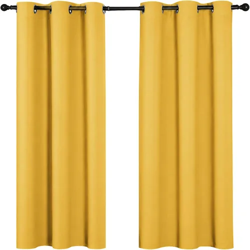 Vista 28 de Cortinas opacas para oscurecer la habitación, con aislamiento térmico, cortinas opacas con ojales para puertas y ventanas de poliéster