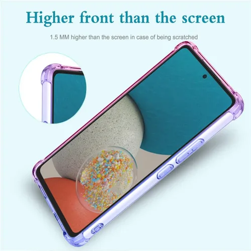 Vista 3 de Funda para Galaxy A23, Samsung A23 SM-A235M con protector de pantalla de vidrio templado, bonita funda protectora de TPU transparente a prueba