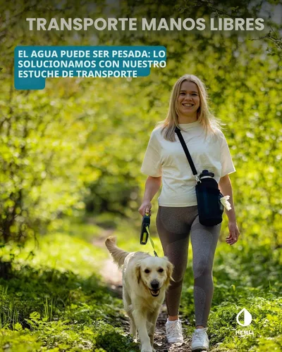 Vista 7 de Botella de agua para perros, botella de agua de viaje aislada para perros, dispensador de botellas de agua para mascotas de acero inoxidable