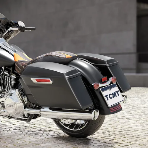 Vista 9 de TCMT Bolsas de sillín rígidas de color negro mate + llaves de pestillo y forros, inserto de alfombra para Harley modelos Touring 2014-2024 Road King