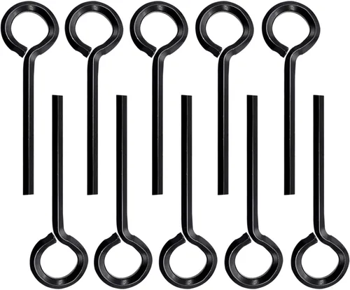 Vista 12 de 12 piezas Llaves hexagonales estándar de 1/8" con bucle completo, llave de puerta Allen de metal para dispositivo de salida de pánico de barra