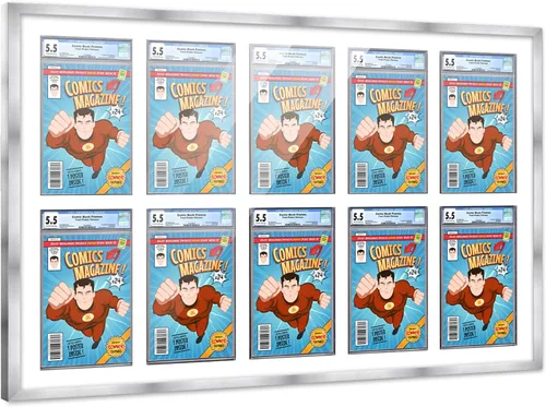 Vista 96 de Poster Palooza Marco de cómics con paspartú para 1 cómic de grado CGC, CBCS o PGX, marco de cómic de bronce para cómic de 8.125 x 13 pulgadas