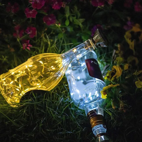 Vista 5 de VOOKRY - Luces de botella de vino con corcho, funciona con pilas, luces de cadena de hadas, mini luces de alambre de cobre para bricolaje, fiesta
