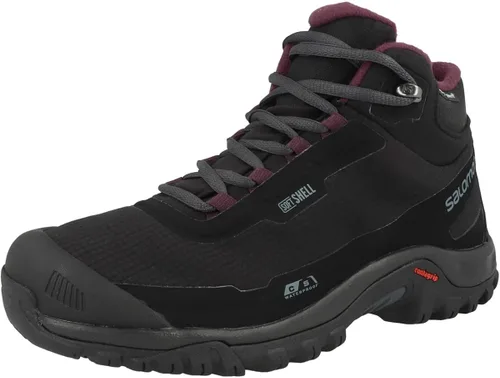 Vista 4 de Salomon Shelter Climasalomon - Botas de invierno impermeables para mujer, NegroÉbanoCata de Vino