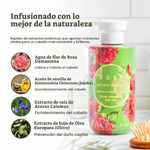 Vista 5 de Jigott - Tratamiento de perfume rosa 16.9 FL OZ/16.9 fl oz, cuidado del cabello K-beauty
