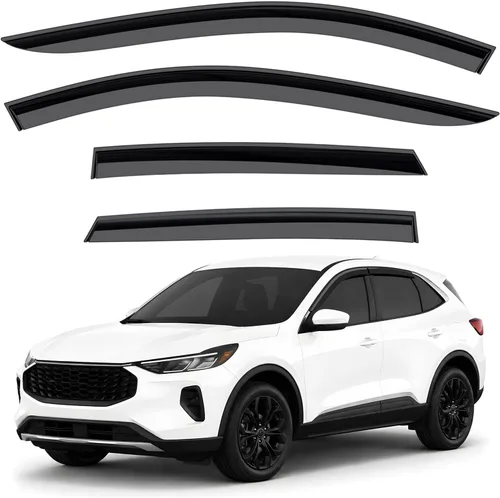 Vista 34 de Deflectores de ventana tintados ahumados con cinta adhesiva para ventana lateral, deflectores de lluvia compatibles con Toyota RAV4 2013-2018 - 4