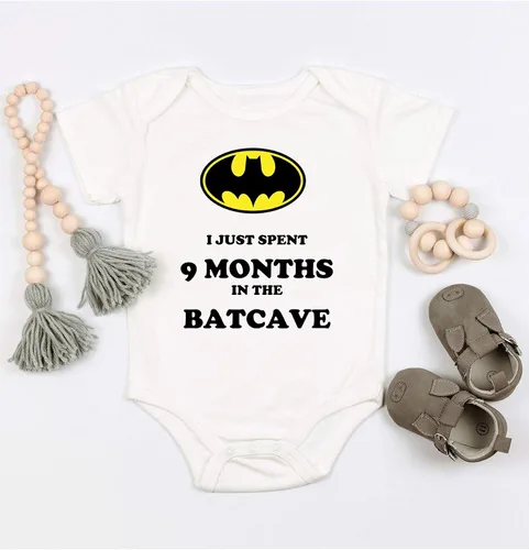 Vista 4 de TripleBDesigns I Just Spent 9 Meses in the Batcave Best Baby Shower Mameluco de regalo divertido