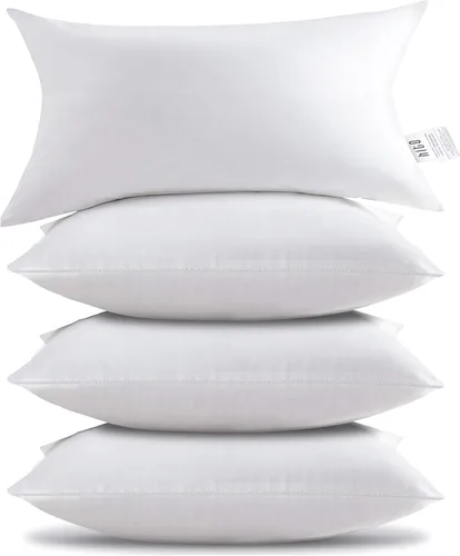 Vista 14 de HITO Juego de 2 almohadas de cama de hotel, tamaño estándar, 100 % material virgen, almohada alternativa de plumón – Soporte suave para espalda