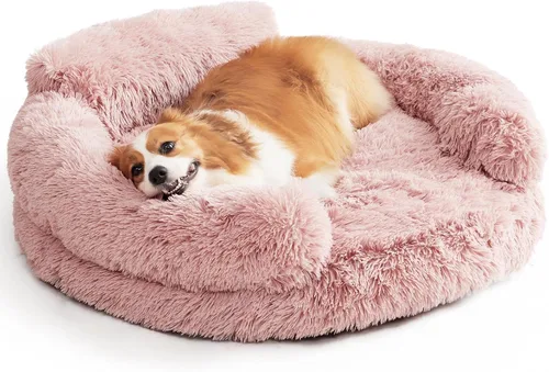 Vista 22 de EHEYCIGA Cama calmante de 20 pulgadas para perros pequeños y gatos, sofá Marrón