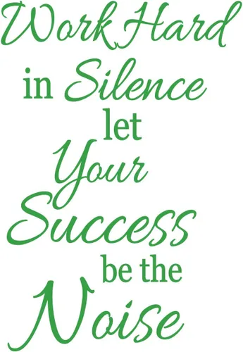 Vista 11 de Pegatina de pared de 24.0 x 16.0 in con texto en inglés "Work Hard in Silence Let You Success Be The Noise Wall Decal