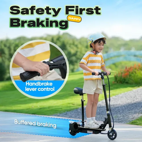 Vista 5 de Electric Scooter with Seat, Adjustable Height for Kids Ages 6-12, up to 10mph ＆ 155lbs Max Load, Removable Seat 2 Riding Styles