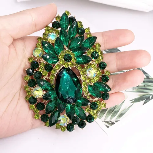 Vista 4 de LAXPICOL Broche de lágrima de cristal austríaco azul vintage para mujer