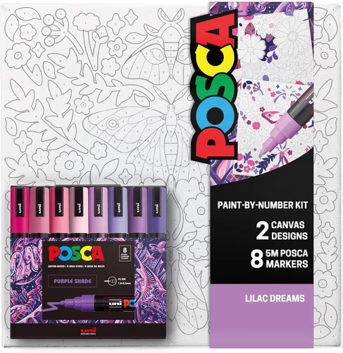 Vista 11 de POSCA® Kit de lienzo de pintura por número con 8 marcadores de pintura PC Boho