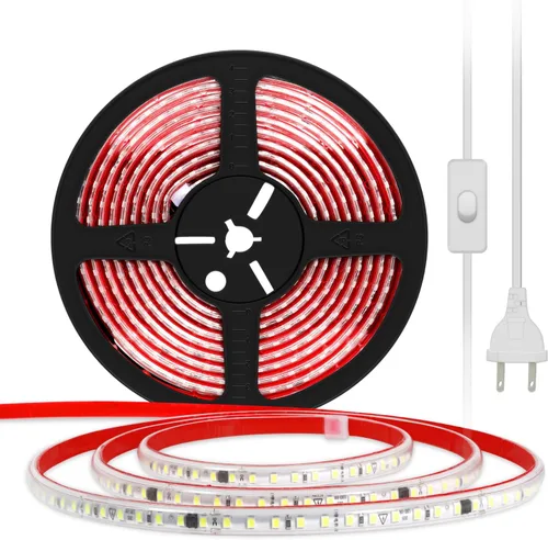 Vista 7 de Tiras de Luces LED de CA 120V de 3.28 Pies Blanco Cálido con Enchufe de EE.UU. 1M Luces LED Cortables SMD 2835 de 110 Voltios Cintas de Luces LED