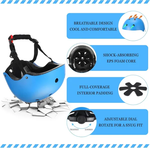 Vista 4 de Kingdder 8 Pcs Kids Bike Helmets Bulk CPSC Certified Toddler Skateboard Adjustable Kids Bike Helmet Ages 5-8 Years Old Boys Girls for Skateboard