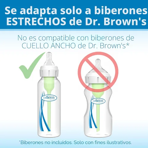 Vista 8 de Dr. Brown's Natural Flow - Tetina de silicona estrecha para biberón de bebés prematuros, flujo más lento, 0m+, tetina de biberón 100% silicona, 6