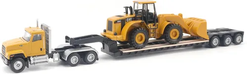 Vista 13 de Diecast Masters 1/87 Caterpillar CT660 Cabina Diurna con Remolque Lowboy y Excavadora Hidráulica 315C L 84415