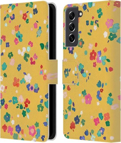 Vista 204 de Head Case Designs Officially Licensed Ninola Ditsy Flowers Yellow Nature Bold Leather Wallet Case Compatible with Samsung Galaxy A07 4G