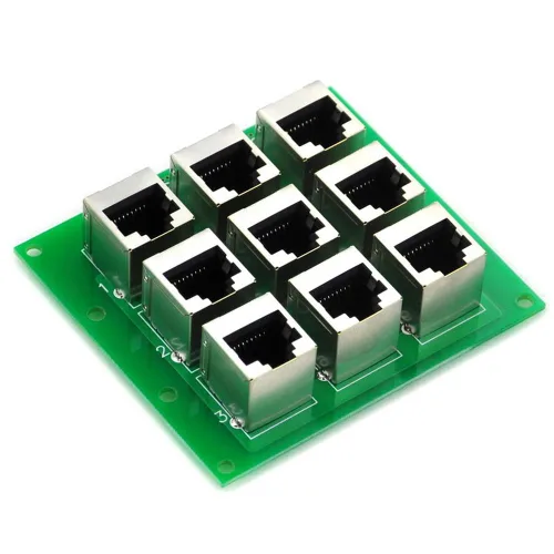 Vista 2 de RJ45 8P8C Jack Placa de bus de 9 vías, Conector.
