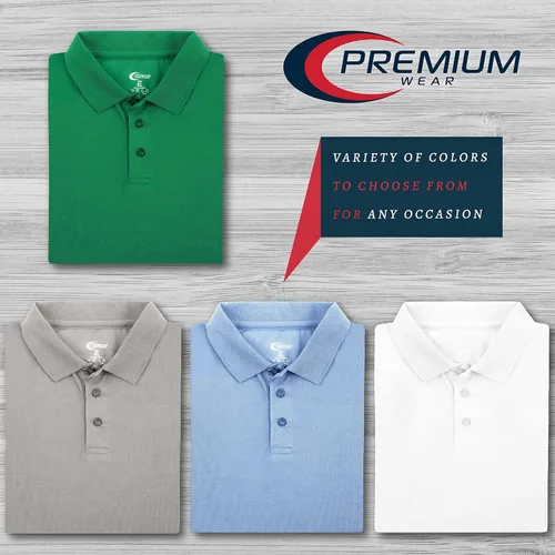 Vista 90 de Premium Wear - Camisetas tipo polo para hombre, con gran absorción de humedad