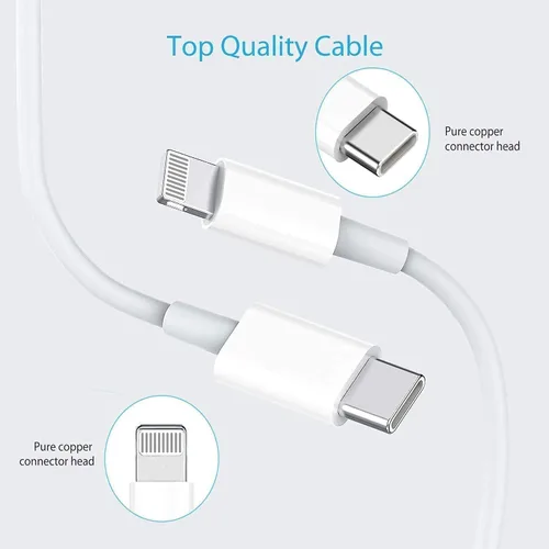 Vista 3 de DelTucci Cargador para iPhone de Carga Rápida, Bloque de Carga USB C de Pared con Enchufe de Viaje y Cable Rápido USB C a Lightning Compatible