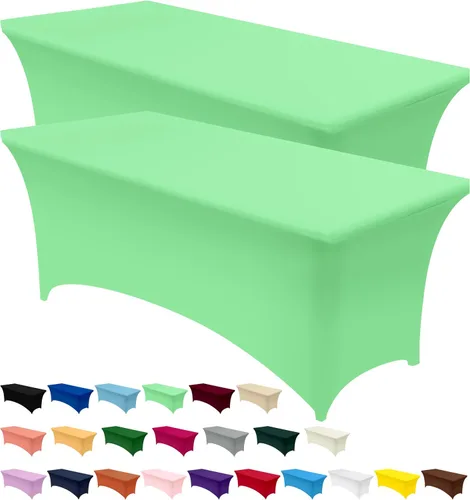 Vista 81 de Utopia Kitchen Mantel rectangular de spándex de 4 pies [1 unidad, negro] 200 GSM elástico, ajustado, lavable y resistente a las arrugas, cubierta