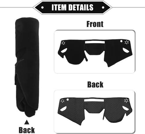 Vista 5 de Alfombrilla protectora para salpicadero de automóvil compatible con Subaru Impreza 2017-2020, protector de poliéster negro para consola central