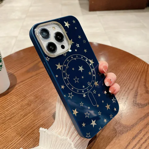 Vista 4 de ZCDAYE Magnetic Case for iPhone 14 / iPhone 13, Mystery Pentagram Star Pattern Phone Case Compatible with Magsafe, PC Back TPU Bumper Shockproof