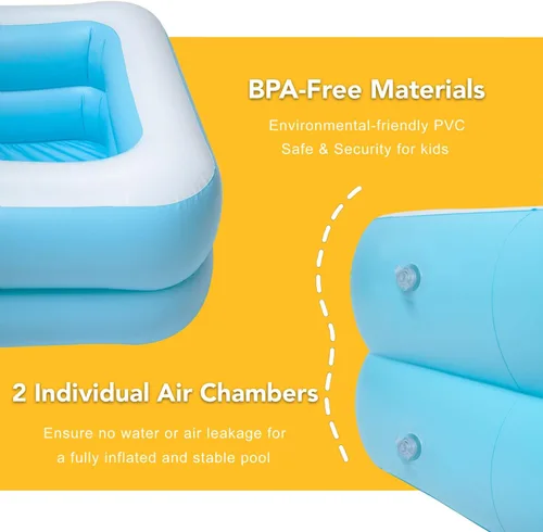 Vista 3 de Piscina inflable para niños, centro de natación familiar para niños, piscina de tamaño completo para niños, adultos, piscina fácil de configurar