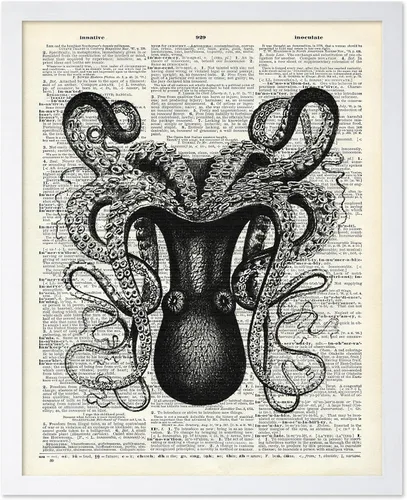 Vista 29 de Poster Master Póster de pulpo para parejas, póster de diccionario, arte Kraken, regalo romántico para él, ella, amantes, decoración náutica