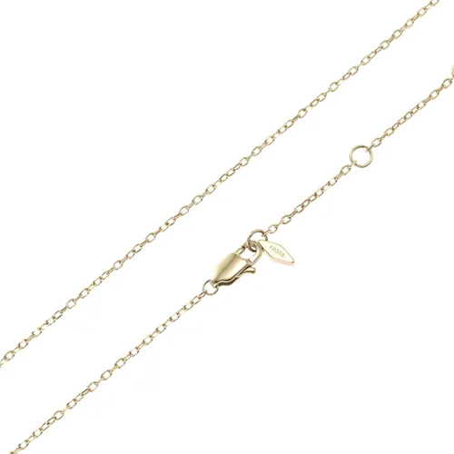Vista 4 de Fossil - Collar de cadena con dije de acero inoxidable grabado y enchapado para mujer