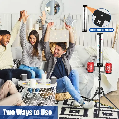 Vista 6 de Cornhole Scoreboard 2 Sets, Metal Magnetic Cornhole Score Keeper with Drink Holder, Easy to Assemble, Score Tracking, Perfect Score Tracking