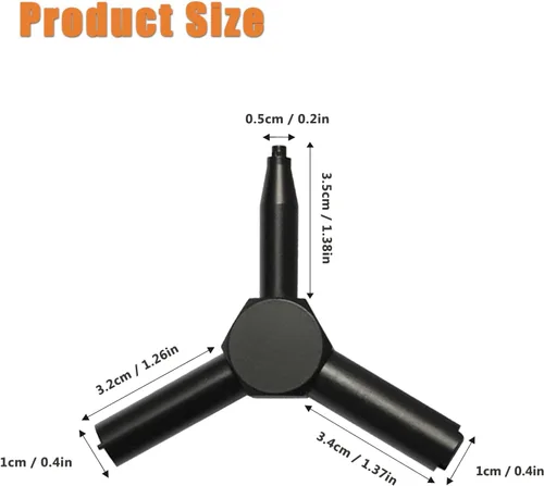 Vista 4 de FAZee Llave de válvula para Airsoft, herramienta de extracción de válvula de llave triangular para carga de cargador de gas GBB AEG KSC WA